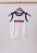 Appliqué Navy Ruffle Bubble