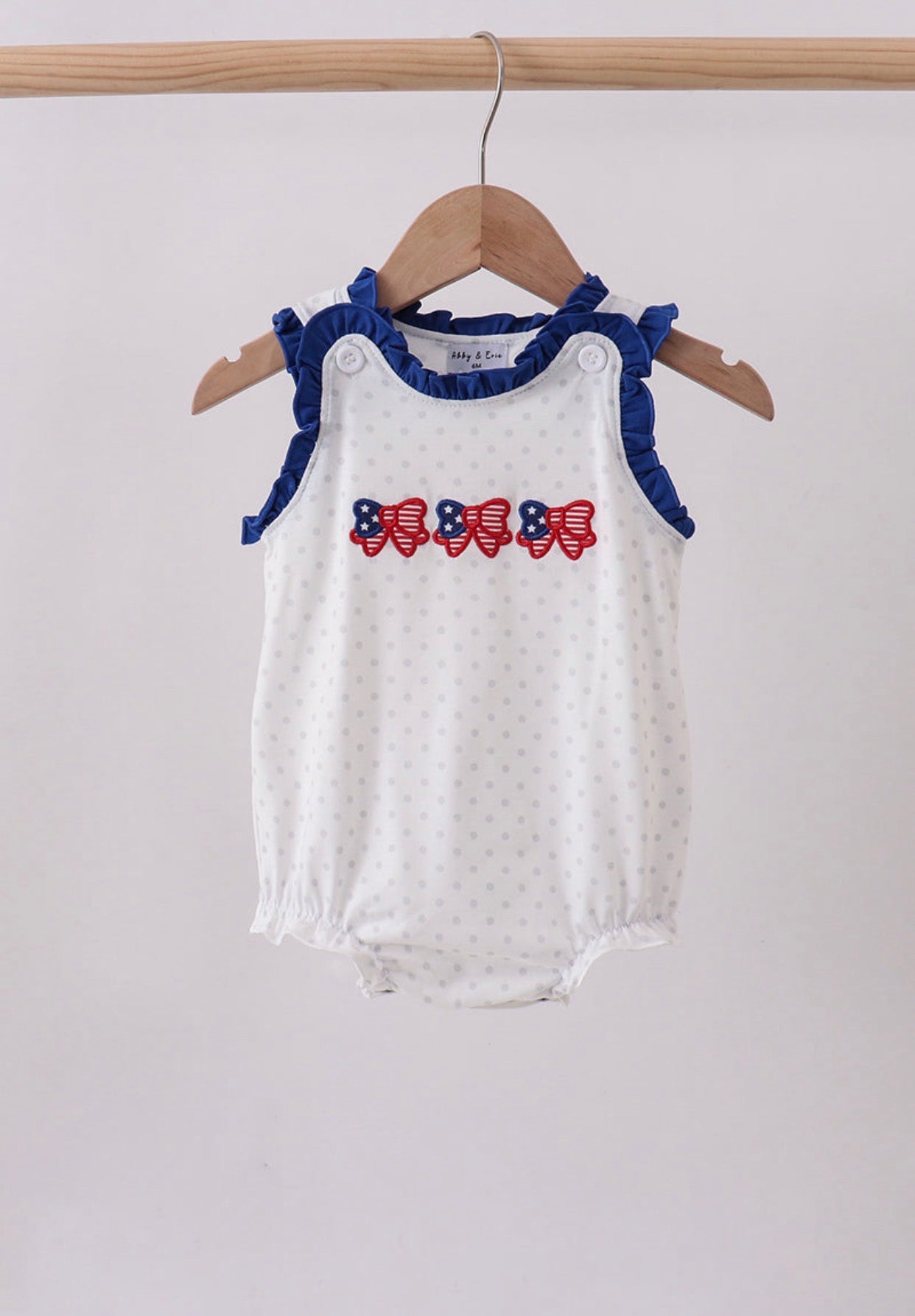 Appliqué Navy Ruffle Bubble