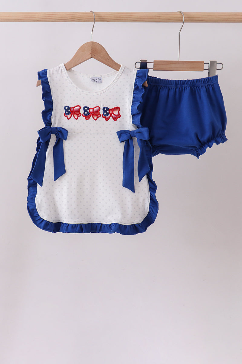 Appliqué Navy Bloomer Set