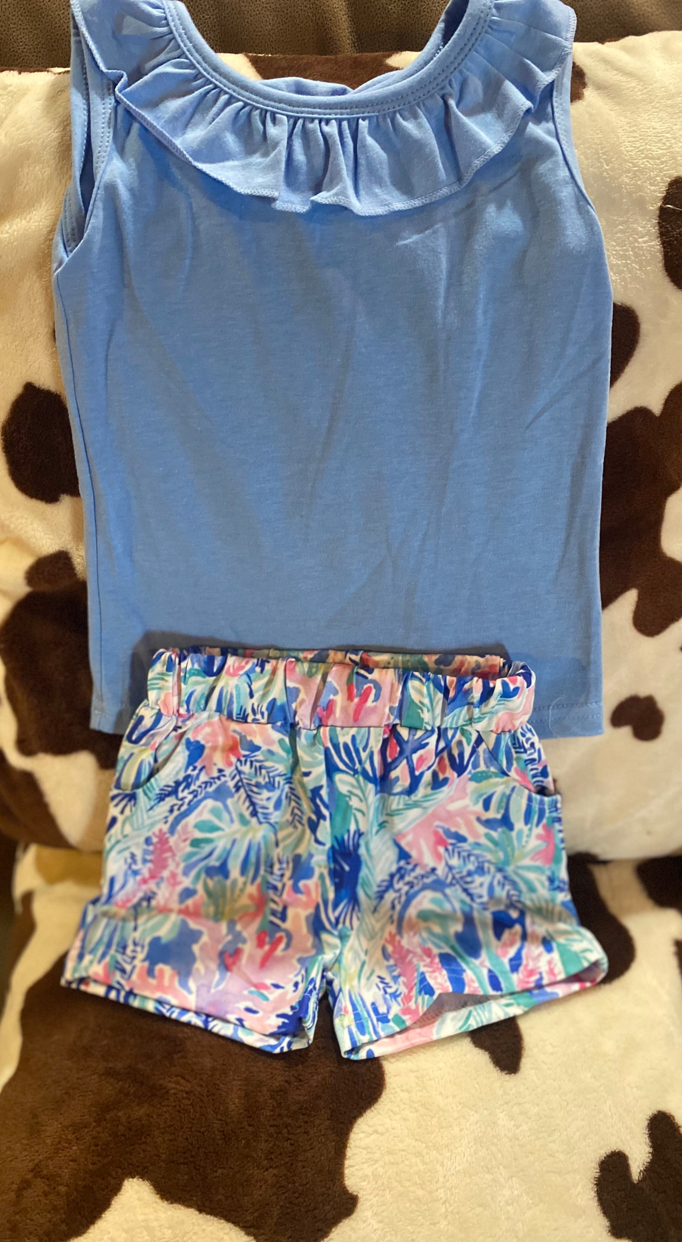 Coral Print Short Set