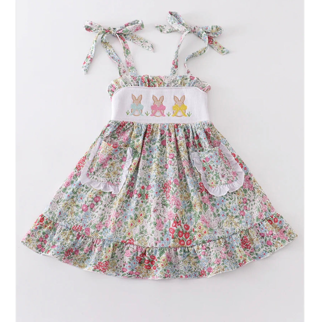 Girls Embroidered Smocked Easter Dress