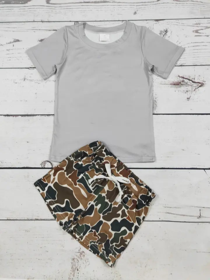 Boys Camo Shirt and Short Set