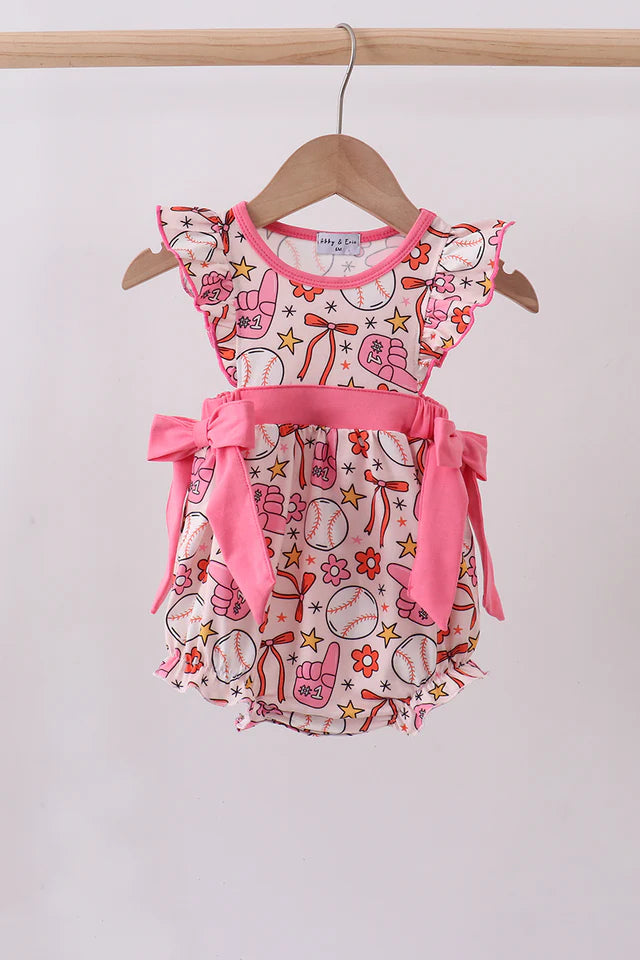 Girls Baseball Ruffle Bubble