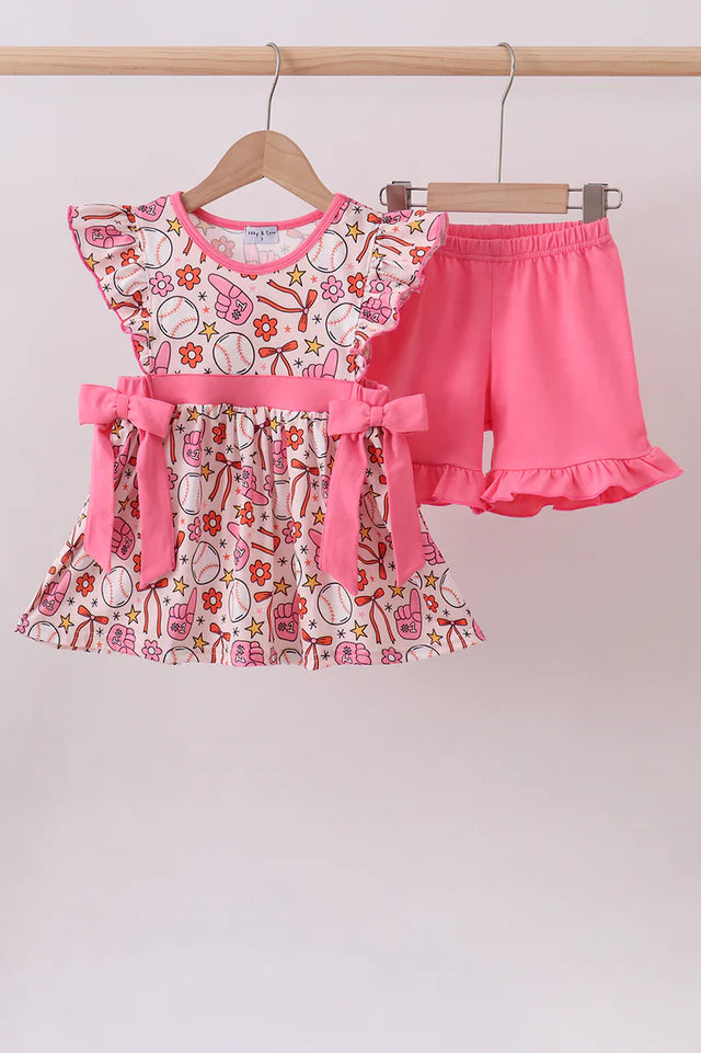 Girls Baseball Short Set